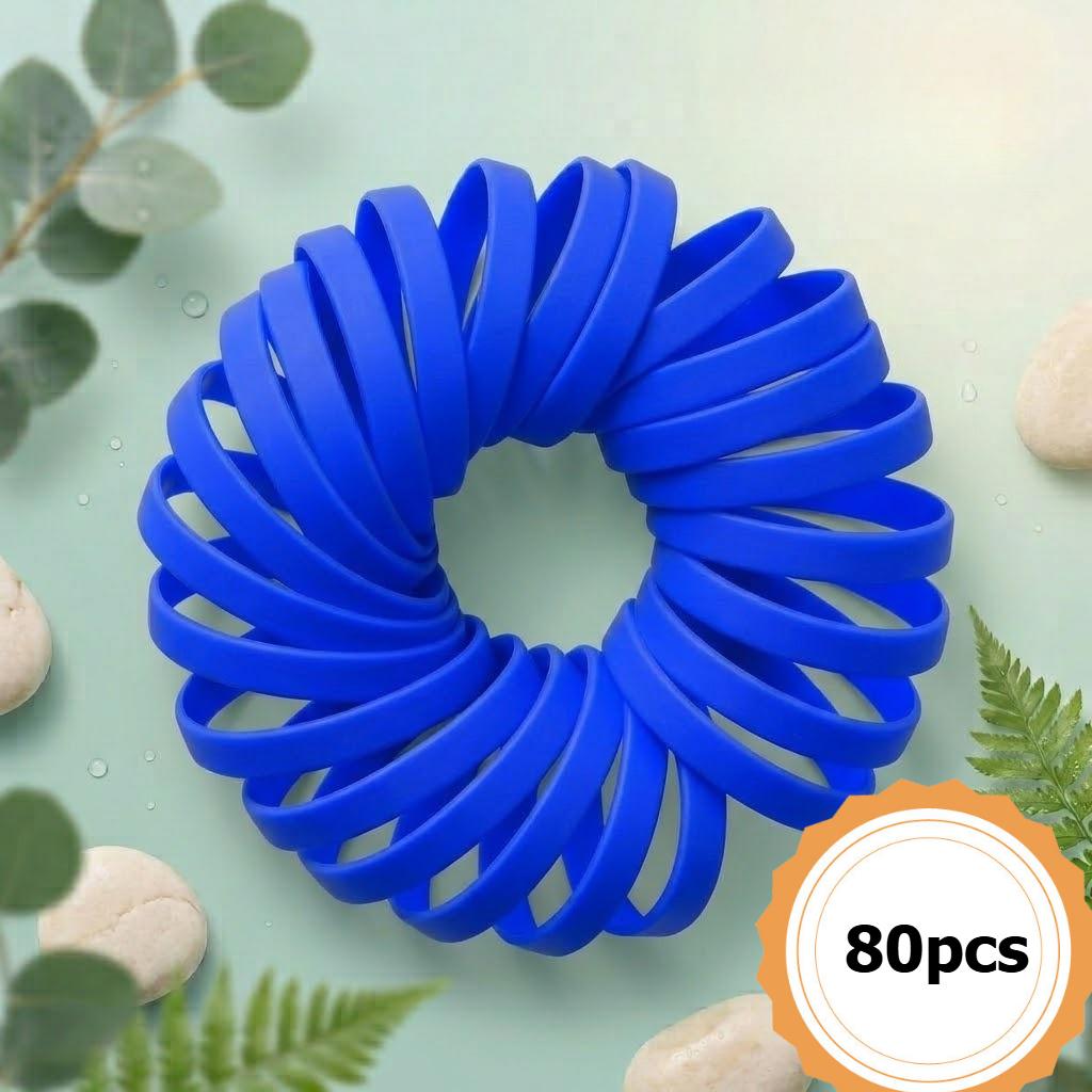 80pcs Custom Laser-Engravable Silicone Wristband Set